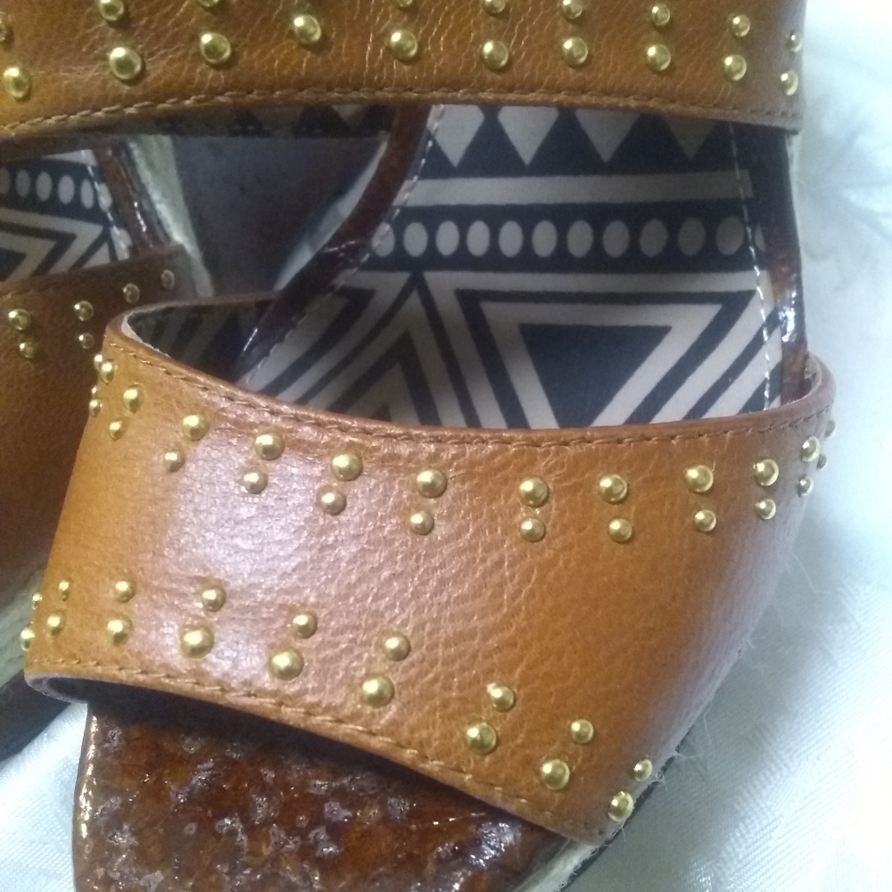 Jessica Simpson Gena Brown Leather Wedge Platform - Picture 3 of 8